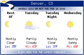 Click the newest Denver weather forecast.