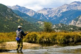 Stream fishing in Rocky Mountain National Park near Estes Park